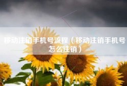 移动注销手机号流程（移动注销手机号怎么注销）