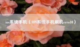 ios系统手机（IOS系统手机刷机erro10）