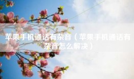 苹果手机通话有杂音（苹果手机通话有杂音怎么解决）