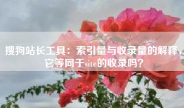 搜狗站长工具：索引量与收录量的解释，它等同于site的收录吗？