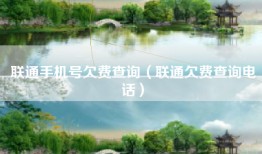 联通手机号欠费查询（联通欠费查询电话）