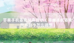苹果手机麦克风声音小（苹果手机麦克风声音小怎么调整）