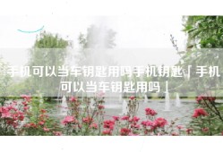 手机可以当车钥匙用吗手机钥匙「手机可以当车钥匙用吗」