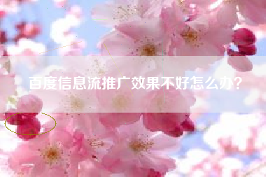 百度信息流推广效果不好怎么办？