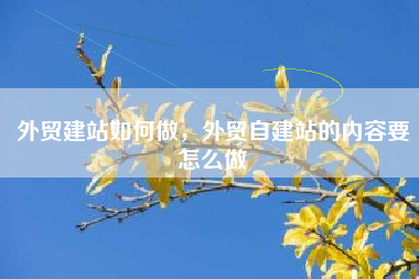 外贸建站如何做,外贸自建站的内容要怎么做 外贸建站如何做,外贸自建站的内容要怎么做